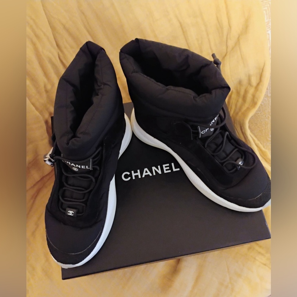 Black & White Chanel boots